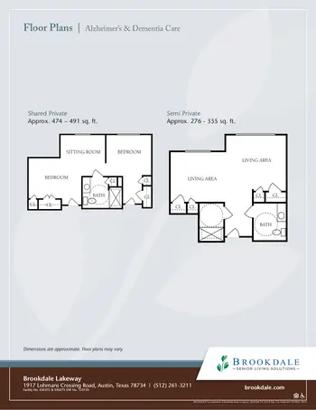 Floorplan of Brookdale Lakeway, Assisted Living, Nursing Home, Independent Living, CCRC, Lakeway, TX 13