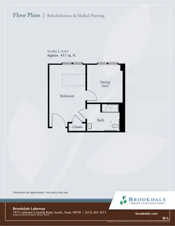 Floorplan of Brookdale Lakeway, Assisted Living, Nursing Home, Independent Living, CCRC, Lakeway, TX 16
