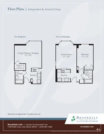 Floorplan of Brookdale Lisle, Assisted Living, Nursing Home, Independent Living, CCRC, Lisle, IL 1