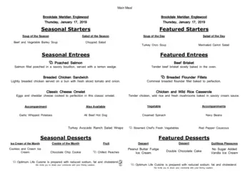 Dining menu of Brookdale Meridian Englewood, Assisted Living, Nursing Home, Independent Living, CCRC, Englewood, CO 12