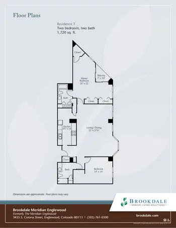 Floorplan of Brookdale Meridian Englewood, Assisted Living, Nursing Home, Independent Living, CCRC, Englewood, CO 9