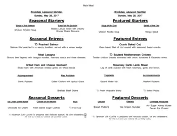 Dining menu of Brookdale Meridian Lakewood, Assisted Living, Nursing Home, Independent Living, CCRC, Lakewood, CO 15