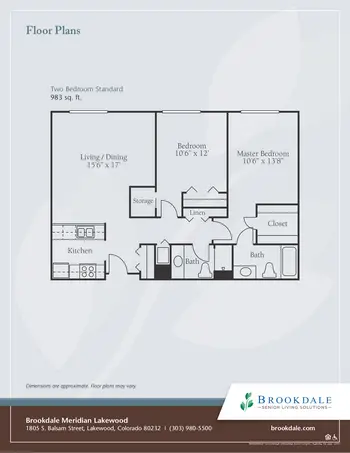 Floorplan of Brookdale Meridian Lakewood, Assisted Living, Nursing Home, Independent Living, CCRC, Lakewood, CO 1