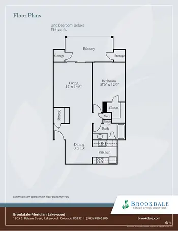 Floorplan of Brookdale Meridian Lakewood, Assisted Living, Nursing Home, Independent Living, CCRC, Lakewood, CO 4