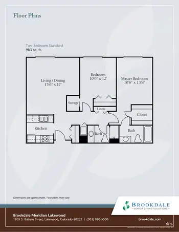 Floorplan of Brookdale Meridian Lakewood, Assisted Living, Nursing Home, Independent Living, CCRC, Lakewood, CO 5