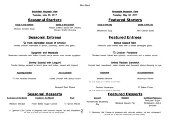 Dining menu of The Courtyards at Mountain View, Assisted Living, Nursing Home, Independent Living, CCRC, Denver, CO 17