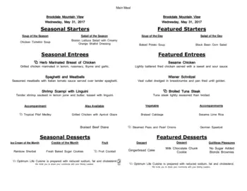 Dining menu of The Courtyards at Mountain View, Assisted Living, Nursing Home, Independent Living, CCRC, Denver, CO 18
