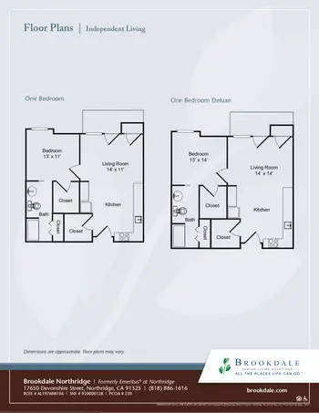 Floorplan of Brookdale Northridge, Assisted Living, Nursing Home, Independent Living, CCRC, Northridge, CA 1