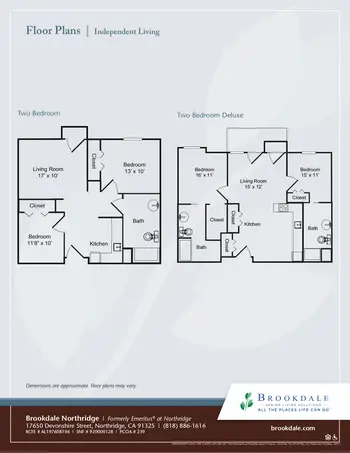 Floorplan of Brookdale Northridge, Assisted Living, Nursing Home, Independent Living, CCRC, Northridge, CA 2