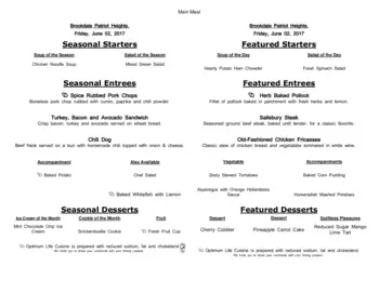 Dining menu of The Healthcare Center at Patriot Heights, Assisted Living, Nursing Home, Independent Living, CCRC, San Antonio, TX 20