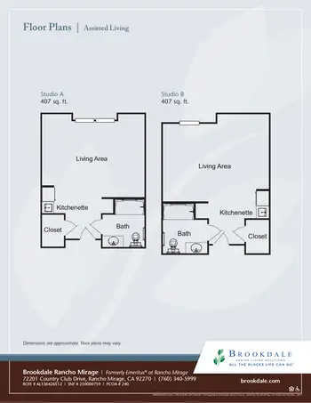 Floorplan of Brookdale Rancho Mirage, Assisted Living, Nursing Home, Independent Living, CCRC, Rancho Mirage, CA 3