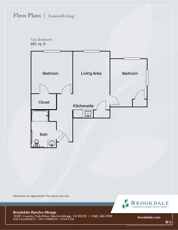 Floorplan of Brookdale Rancho Mirage, Assisted Living, Nursing Home, Independent Living, CCRC, Rancho Mirage, CA 6