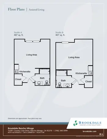 Floorplan of Brookdale Rancho Mirage, Assisted Living, Nursing Home, Independent Living, CCRC, Rancho Mirage, CA 7