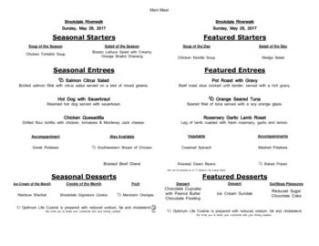 Dining menu of Brookdale Riverwalk, Assisted Living, Nursing Home, Independent Living, CCRC, Bakersfield, CA 15