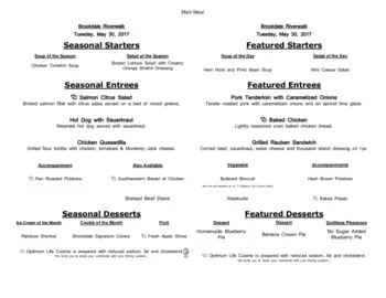 Dining menu of Brookdale Riverwalk, Assisted Living, Nursing Home, Independent Living, CCRC, Bakersfield, CA 17