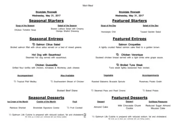 Dining menu of Brookdale Riverwalk, Assisted Living, Nursing Home, Independent Living, CCRC, Bakersfield, CA 18