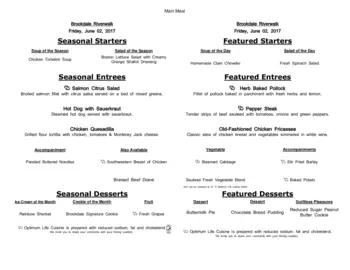 Dining menu of Brookdale Riverwalk, Assisted Living, Nursing Home, Independent Living, CCRC, Bakersfield, CA 20