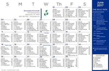 Activity Calendar of Brookdale Riverwalk, Assisted Living, Nursing Home, Independent Living, CCRC, Bakersfield, CA 5