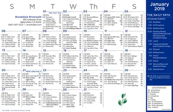 Activity Calendar of Brookdale Riverwalk, Assisted Living, Nursing Home, Independent Living, CCRC, Bakersfield, CA 7