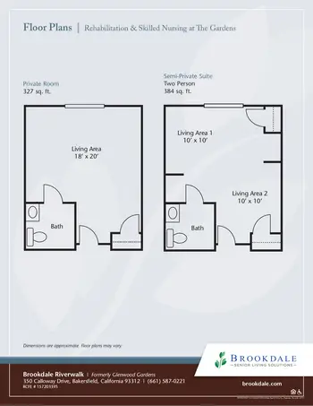 Floorplan of Brookdale Riverwalk, Assisted Living, Nursing Home, Independent Living, CCRC, Bakersfield, CA 7
