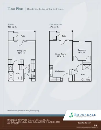 Floorplan of Brookdale Riverwalk, Assisted Living, Nursing Home, Independent Living, CCRC, Bakersfield, CA 8