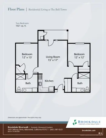 Floorplan of Brookdale Riverwalk, Assisted Living, Nursing Home, Independent Living, CCRC, Bakersfield, CA 9