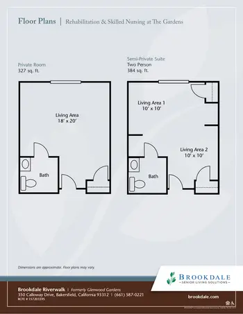 Floorplan of Brookdale Riverwalk, Assisted Living, Nursing Home, Independent Living, CCRC, Bakersfield, CA 14