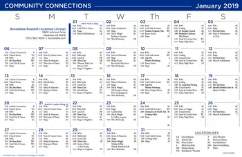Activity Calendar of Brookdale Rosehill, Assisted Living, Nursing Home, Independent Living, CCRC, Shawnee, KS 3