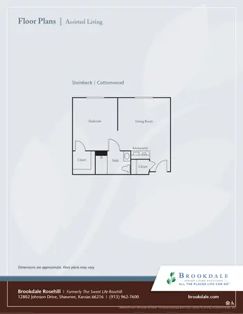 Floorplan of Brookdale Rosehill, Assisted Living, Nursing Home, Independent Living, CCRC, Shawnee, KS 3