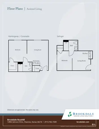 Floorplan of Brookdale Rosehill, Assisted Living, Nursing Home, Independent Living, CCRC, Shawnee, KS 7