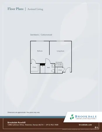 Floorplan of Brookdale Rosehill, Assisted Living, Nursing Home, Independent Living, CCRC, Shawnee, KS 8