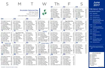 Activity Calendar of Brookdale Sakonnet Bay, Assisted Living, Nursing Home, Independent Living, CCRC, Tiverton, RI 1