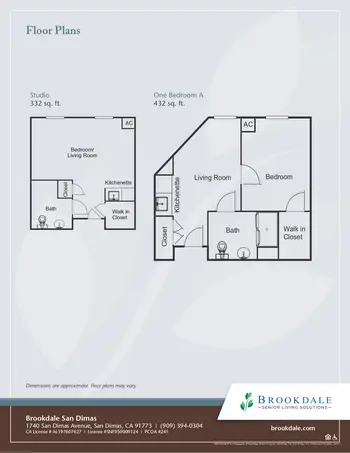 Floorplan of Brookdale San Dimas, Assisted Living, Nursing Home, Independent Living, CCRC, San Dimas, CA 1