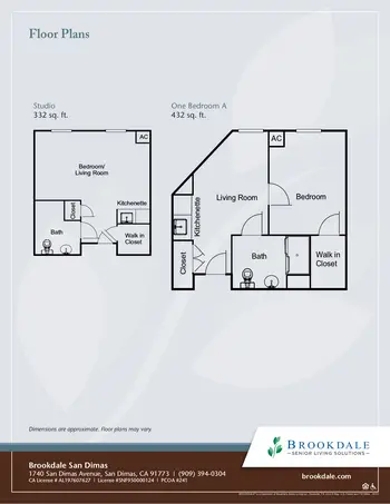 Floorplan of Brookdale San Dimas, Assisted Living, Nursing Home, Independent Living, CCRC, San Dimas, CA 4