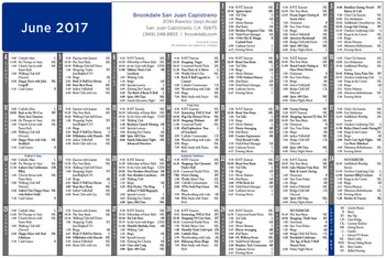 Activity Calendar of Brookdale San Juan Capistrano, Assisted Living, Nursing Home, Independent Living, CCRC, San Juan Capistrano, CA 1