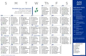 Activity Calendar of Brookdale San Juan Capistrano, Assisted Living, Nursing Home, Independent Living, CCRC, San Juan Capistrano, CA 5