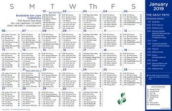 Activity Calendar of Brookdale San Juan Capistrano, Assisted Living, Nursing Home, Independent Living, CCRC, San Juan Capistrano, CA 7