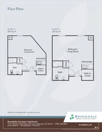 Floorplan of Brookdale San Juan Capistrano, Assisted Living, Nursing Home, Independent Living, CCRC, San Juan Capistrano, CA 1
