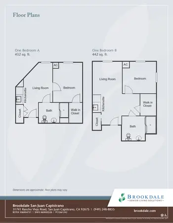 Floorplan of Brookdale San Juan Capistrano, Assisted Living, Nursing Home, Independent Living, CCRC, San Juan Capistrano, CA 2