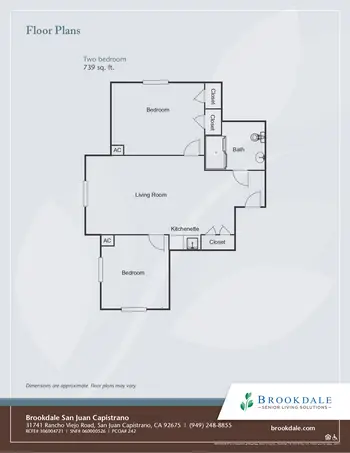 Floorplan of Brookdale San Juan Capistrano, Assisted Living, Nursing Home, Independent Living, CCRC, San Juan Capistrano, CA 3
