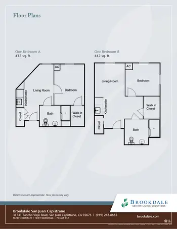 Floorplan of Brookdale San Juan Capistrano, Assisted Living, Nursing Home, Independent Living, CCRC, San Juan Capistrano, CA 5