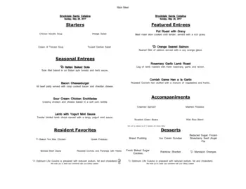Dining menu of Brookdale Santa Catalina, Assisted Living, Nursing Home, Independent Living, CCRC, Tucson, AZ 15