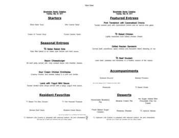 Dining menu of Brookdale Santa Catalina, Assisted Living, Nursing Home, Independent Living, CCRC, Tucson, AZ 17