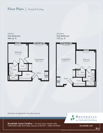 Floorplan of Brookdale Santa Catalina, Assisted Living, Nursing Home, Independent Living, CCRC, Tucson, AZ 6