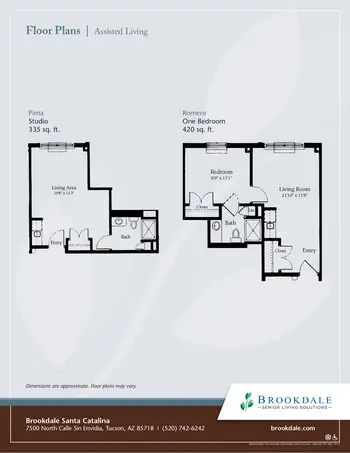 Floorplan of Brookdale Santa Catalina, Assisted Living, Nursing Home, Independent Living, CCRC, Tucson, AZ 12