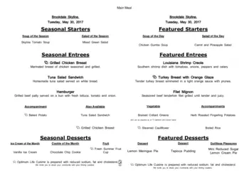 Dining menu of Brookdale Skyline, Assisted Living, Nursing Home, Independent Living, CCRC, Colorado Springs, CO 17
