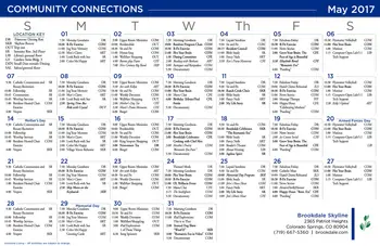 Activity Calendar of Brookdale Skyline, Assisted Living, Nursing Home, Independent Living, CCRC, Colorado Springs, CO 1