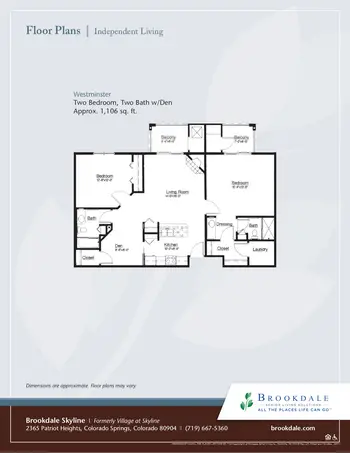 Floorplan of Brookdale Skyline, Assisted Living, Nursing Home, Independent Living, CCRC, Colorado Springs, CO 10