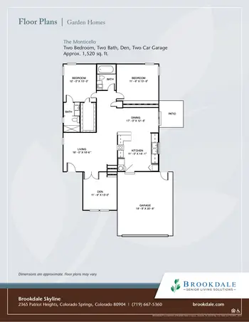 Floorplan of Brookdale Skyline, Assisted Living, Nursing Home, Independent Living, CCRC, Colorado Springs, CO 20