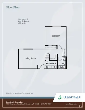 Floorplan of Brookdale South Bay, Assisted Living, Nursing Home, Independent Living, CCRC, South Kingstown, RI 9